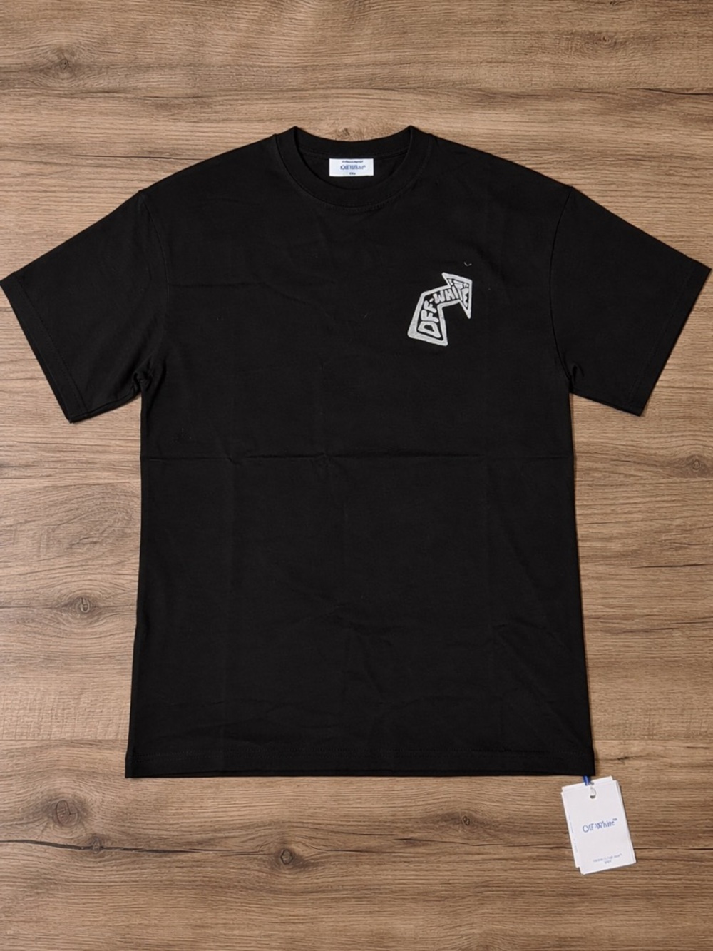 Off-White Black Tee with White Arrow Patch